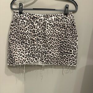 Pistola cheetah print denim mini skirt